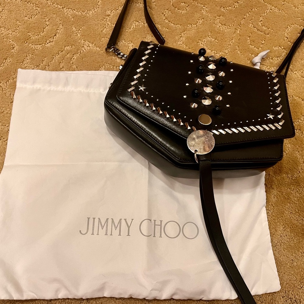 Black Jimmy Choo Adjustable Crossbody Bag. 100% Authentic.